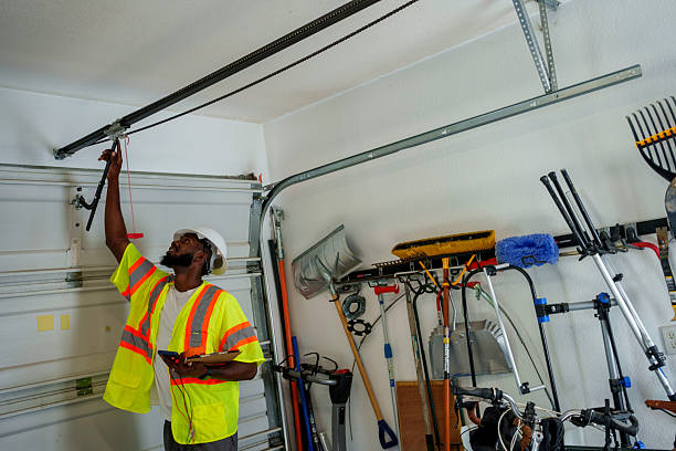Professional Garage Door Installation technician working in Glen Cove, NY